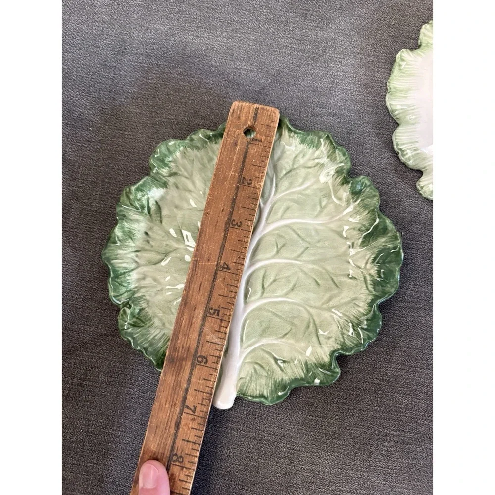 Fitz & Floyd Ironstone Set Of 2‎ Cabbage Leaf Appetizer Plate Vintage 7